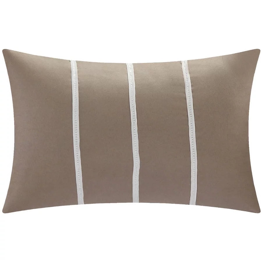 8-Piece Ruffled Comforter Set King Taupe I7231