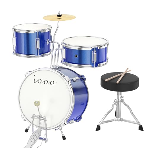 3-Piece Beginner Drum Set with Throne Stool C3115