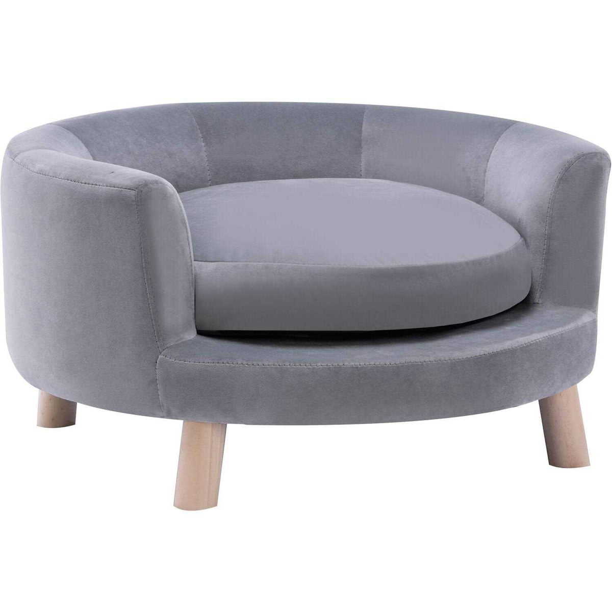 28-in. Faux-Velvet Circular Pet Bed O91090