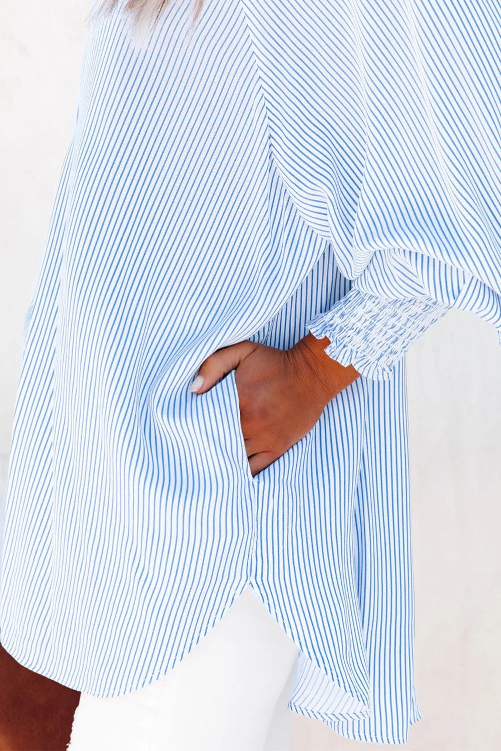 Striped Boyfriend Shirt with Pocket C626100
