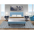 3 Piece Denim Blue Wood Bedroom Set Z748
