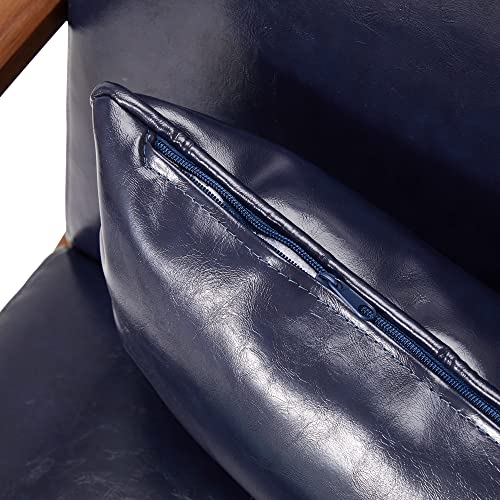 Black PU Leather Accent Armchair with Wood Frame F65102