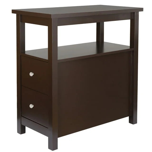 Chairside End Table with 2 Drawer and Shelf V31360