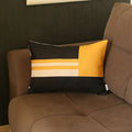Yellow and Black Geometric Lumbar Throw Pillow Y317039
