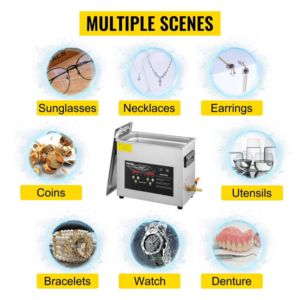 6L Ultrasonic Cleaner with Heater Timer U259200