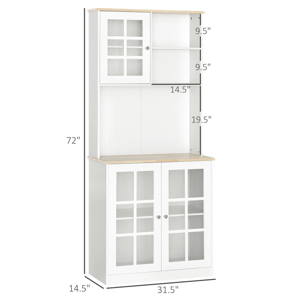 White Kitchen Buffet with Hutch F898