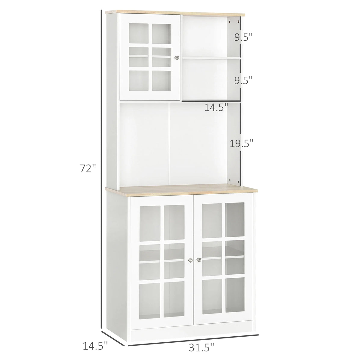 White Kitchen Buffet with Hutch F898