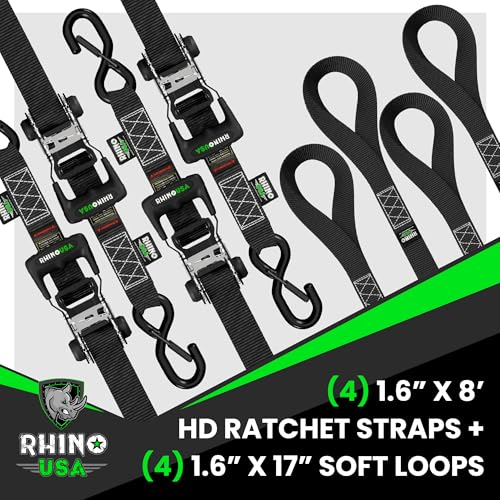 Heavy Duty Ratchet Straps 4-Pack Black E81006