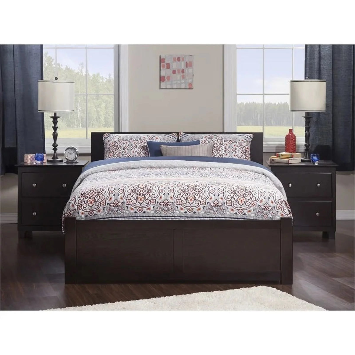 Solid Wood Queen Storage Platform Bed in Espresso M250046