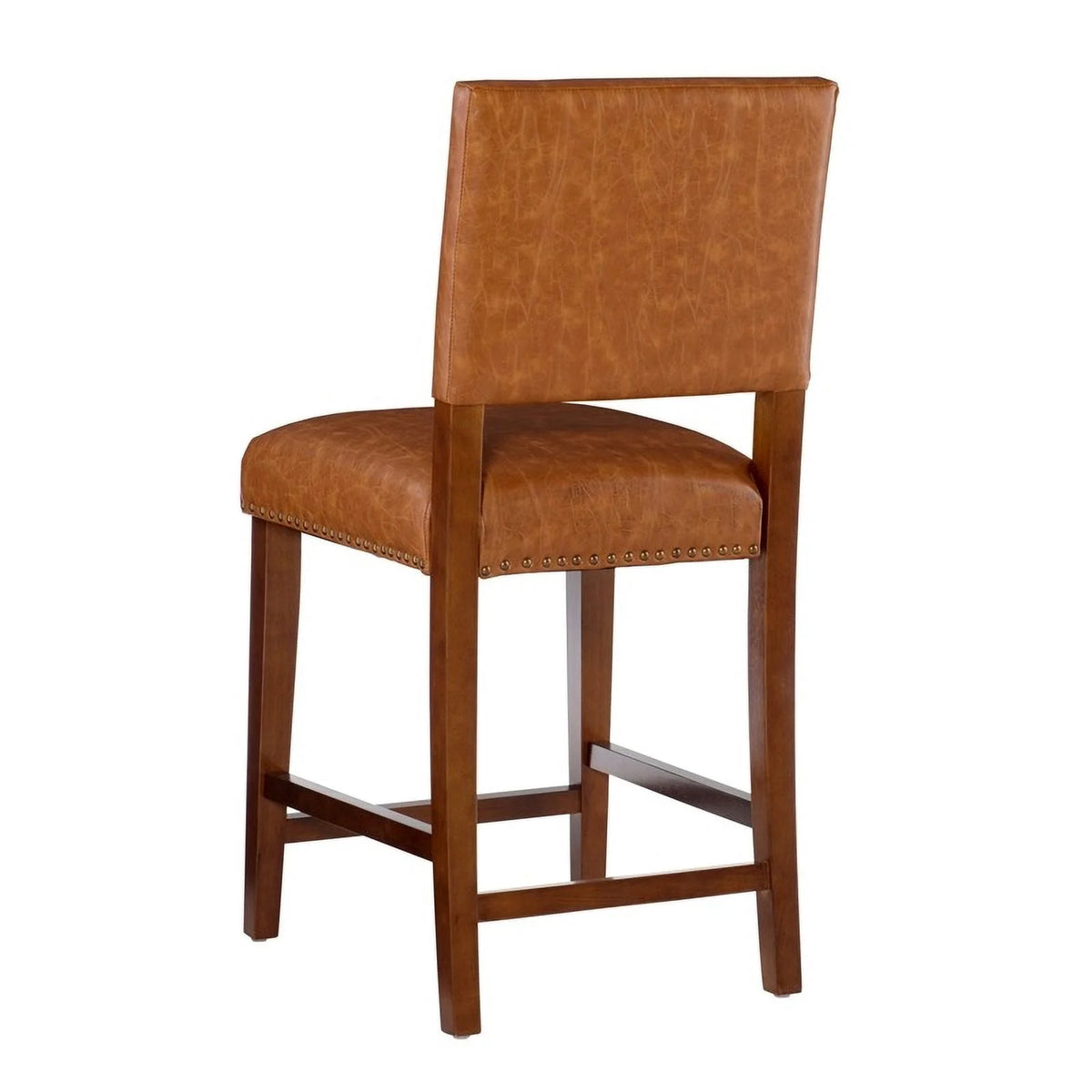 24" Faux Leather & Wood Counter Stool Q90095