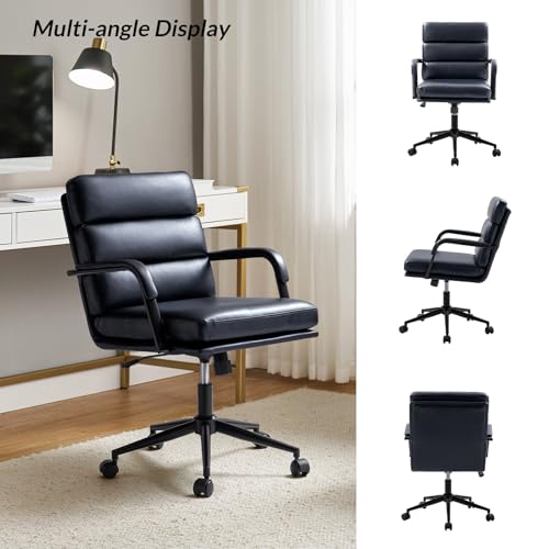 Faux Leather Office Chair with Wheels J787