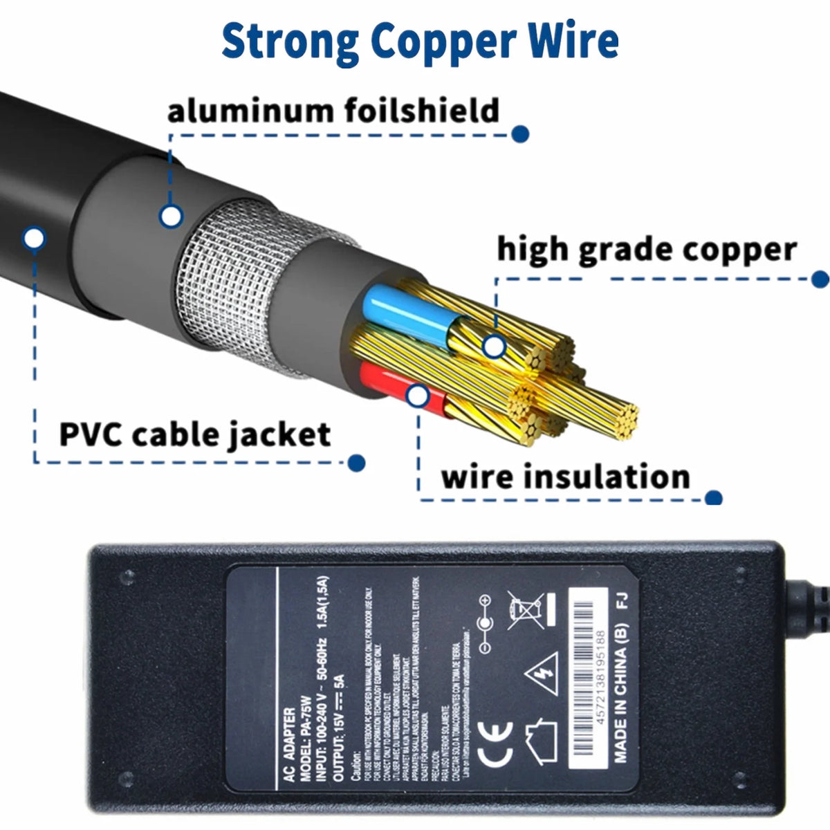 56V AC DC Adapter Power Supply Cord Cable Charger H357