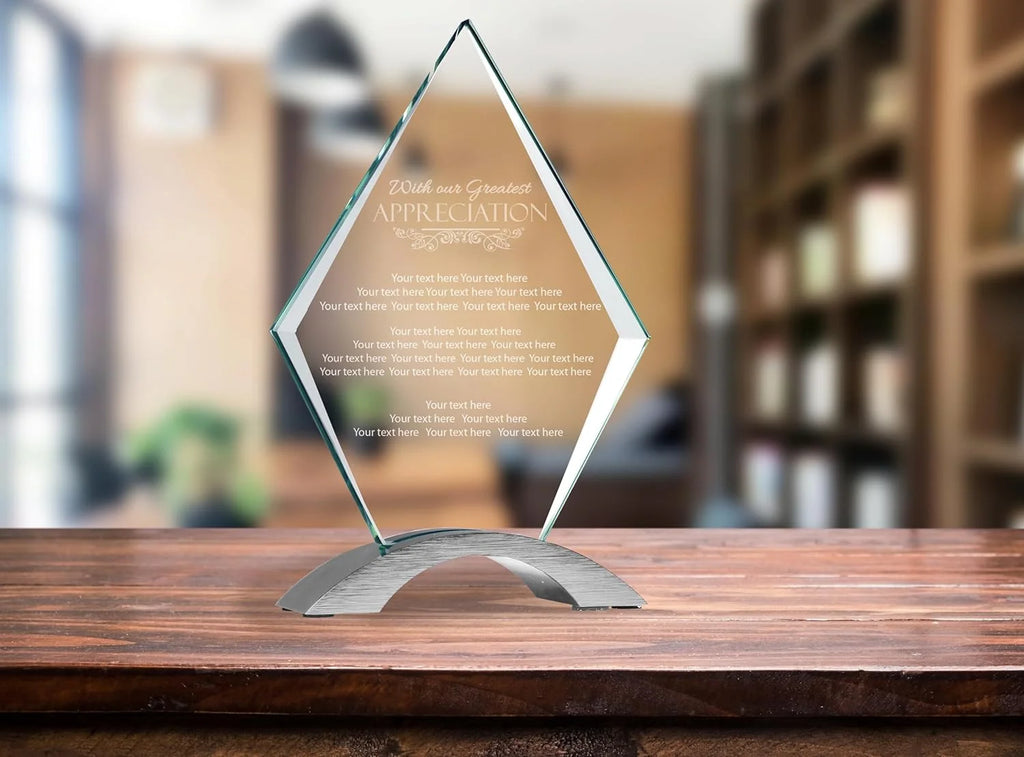 7 1/4" Diamond Cosmic Glass Award Plaque H43851