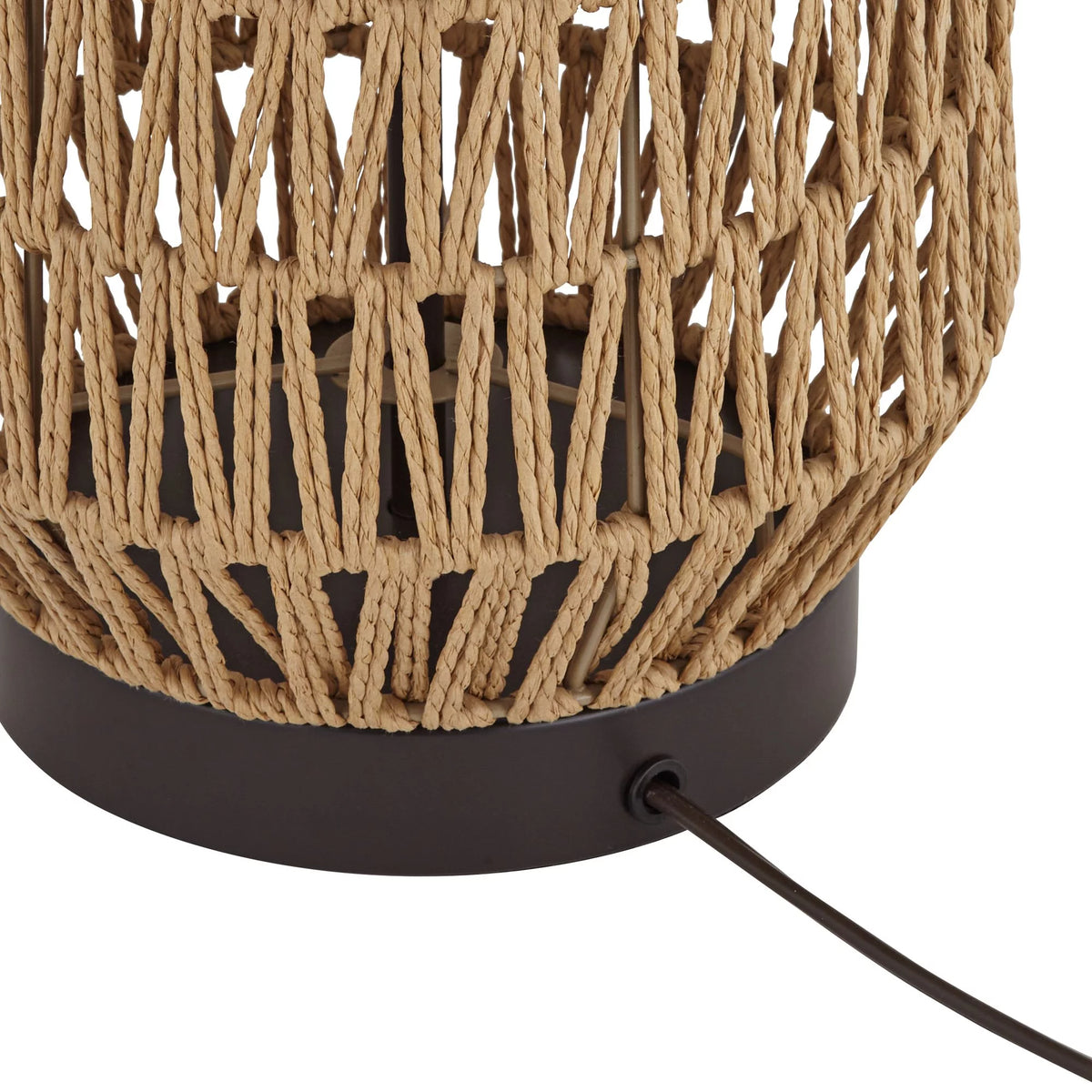29" Tall Natural Rattan Wicker Table Lamp with Oatmeal Fabric Shade H912905