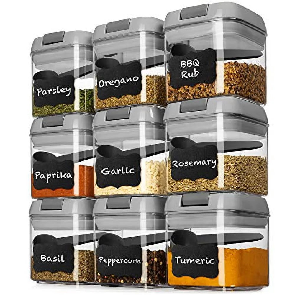 9 Pc Airtight Clear Plastic Food Storage Container Set with Lids O456