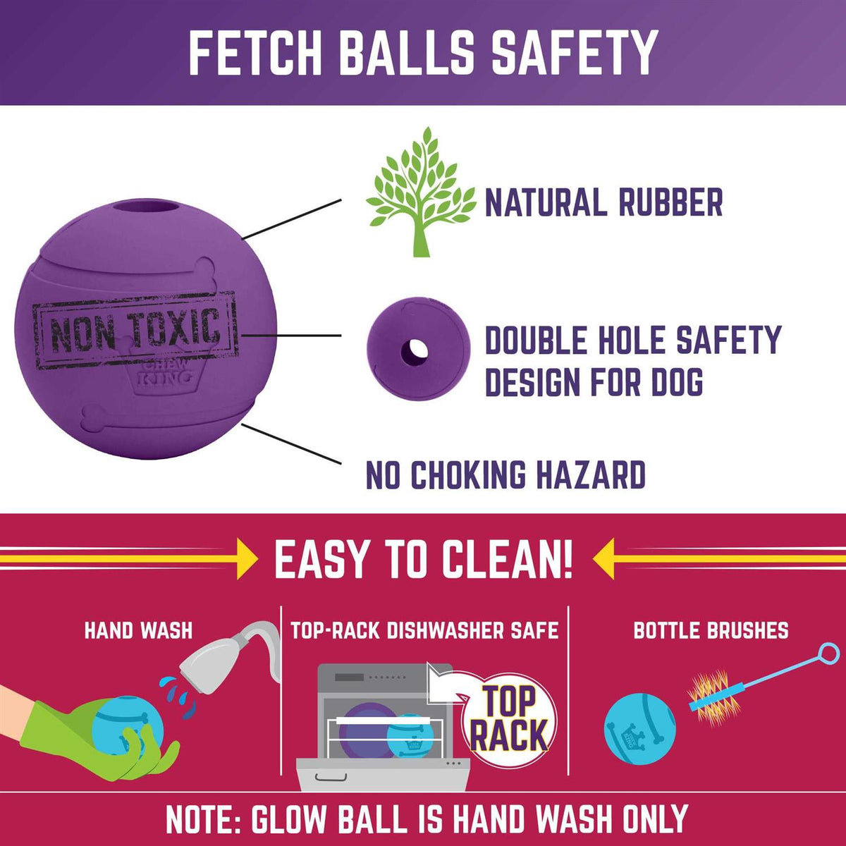 2.5 Durable Rubber Fetch Balls Dog Toy Z196733