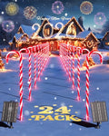 24 Pack 22" Solar Candy Cane Lights K57039