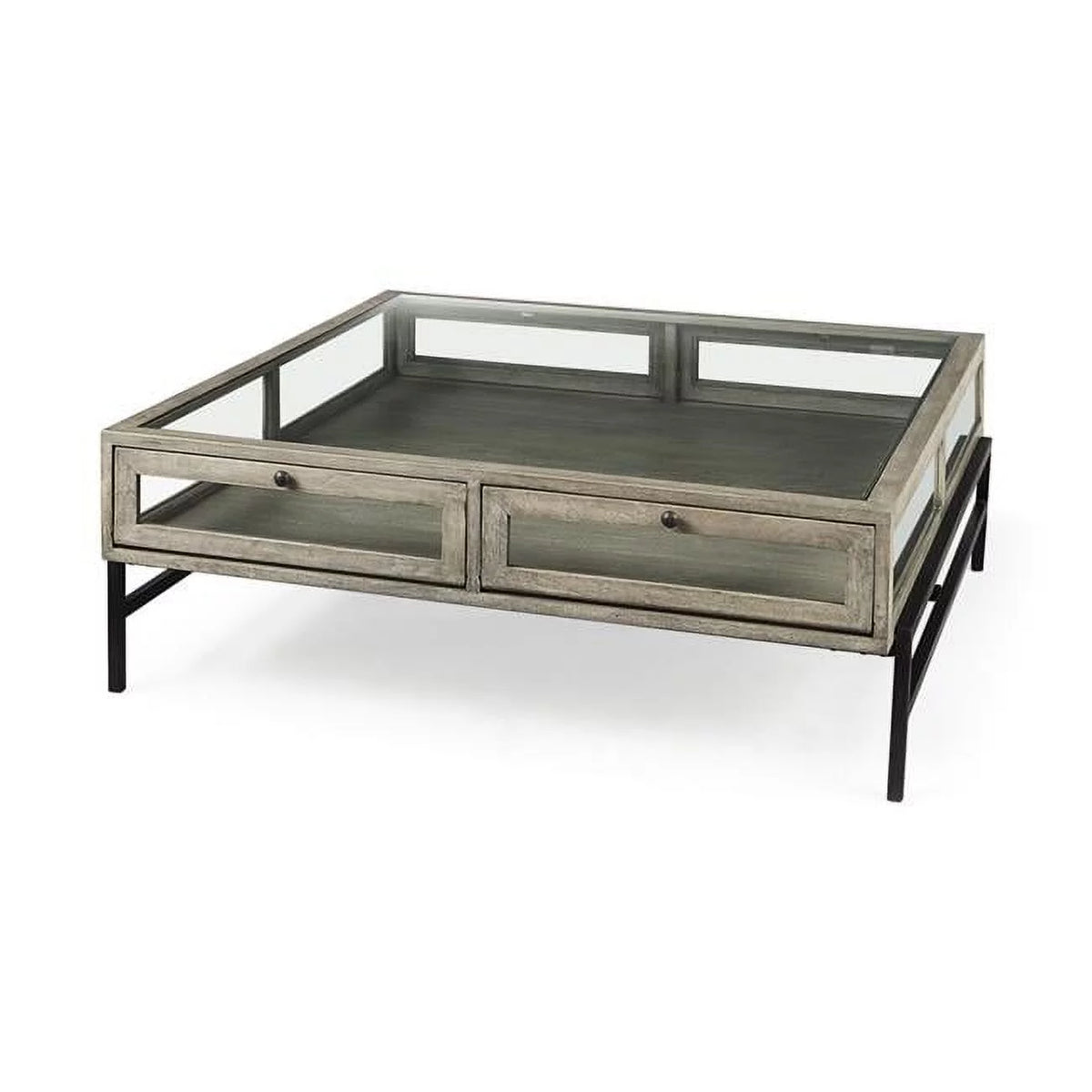 Grey Brown Shadowbox Coffee Table P176031