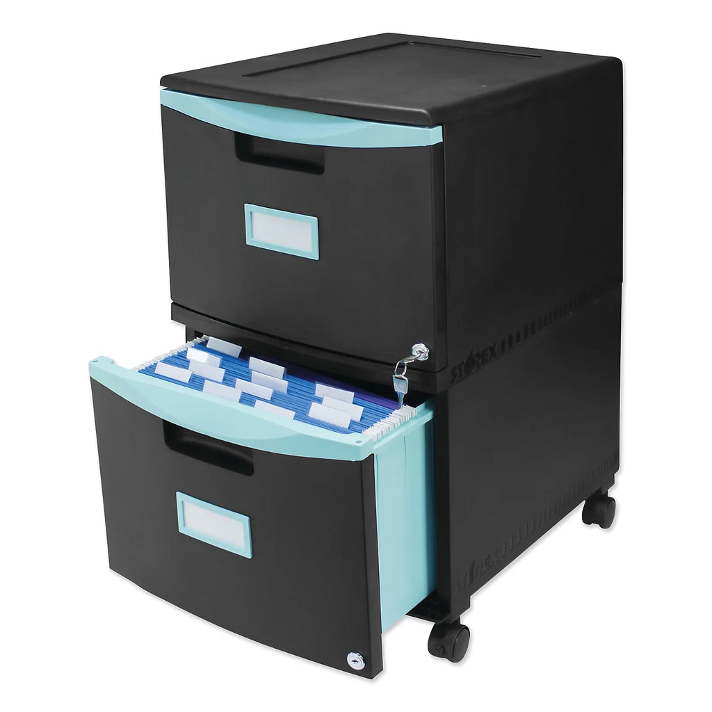 2-Drawer Mobile File Cabinet, Black H91150