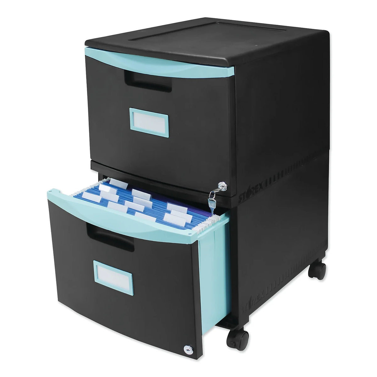 2-Drawer Mobile File Cabinet, Black H91150