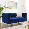 Navy Channel Tufted Performance Velvet Loveseat K59210