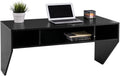 Wall Mounted Floating Computer Desk with Shelves Black X38455