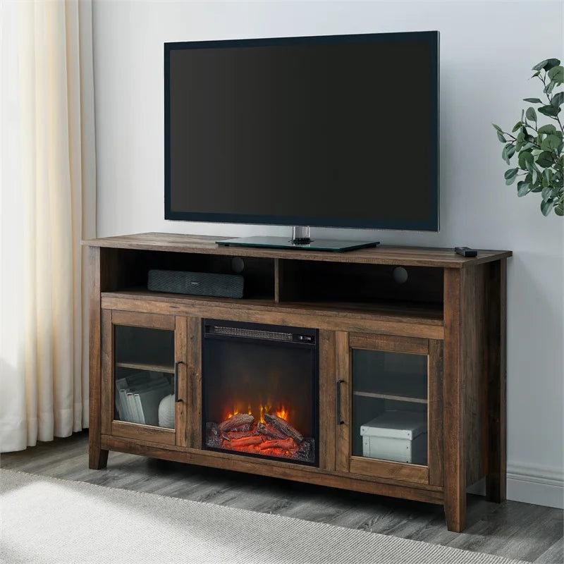 58" MDF Glass Wood TV Stand M978825