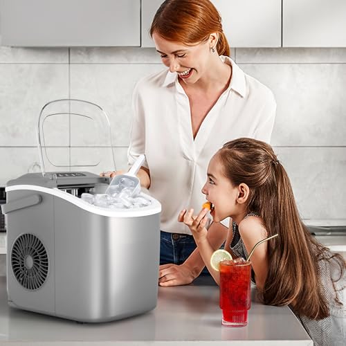 Portable Countertop Ice Maker Machine with Handle O6044