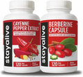 Cayenne and Berberine Bundle with Ceylon Cinnamon and Bitter Gourd Extract, 240 Vegan Pills Q596653