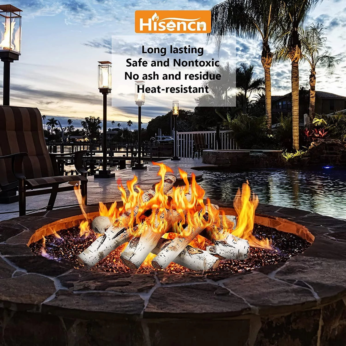 26 inch Ceramic White Birch Gas Fireplace Logs L216887