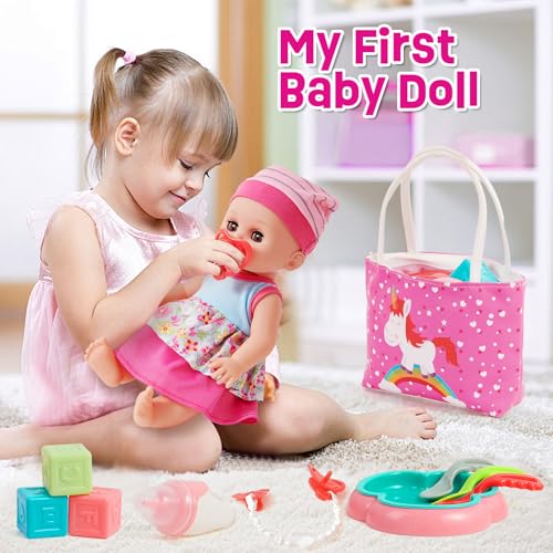 12in Baby Doll Crib and High Chair Set with 20pcs Accessories X705