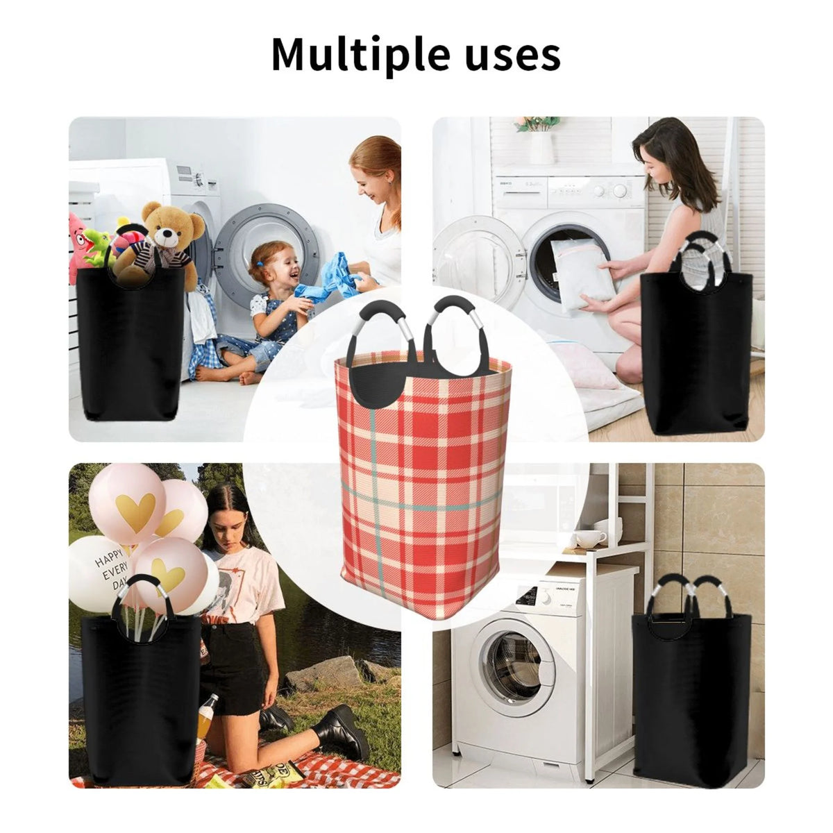 50L Large Rectangular Laundry Hamper with Aluminum Handles D249