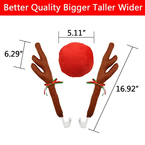 Car Reindeer Antler Kit and Nose Christmas Decoration Set U149