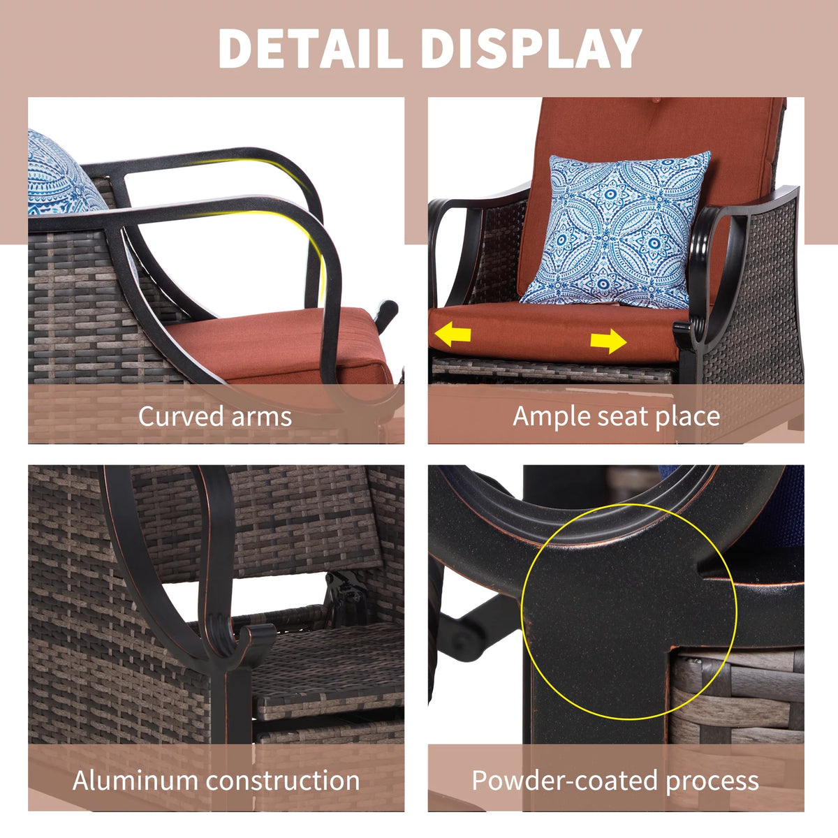 Outdoor Recliner Chair PE Wicker N266