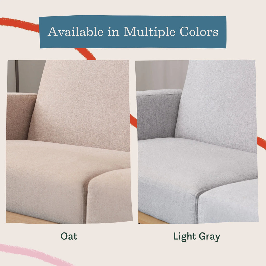 Light Gray Upholstered Wood Base Futon I887175