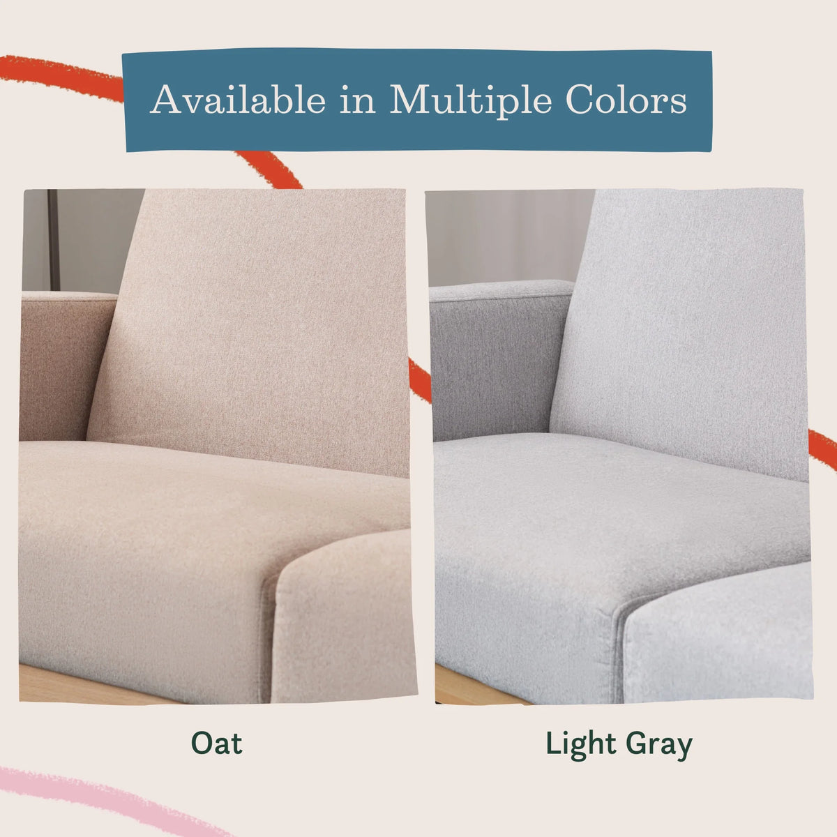 Light Gray Upholstered Wood Base Futon I887175