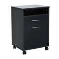 24" Rolling End Table Cart Nightstand Organizer, Black C958
