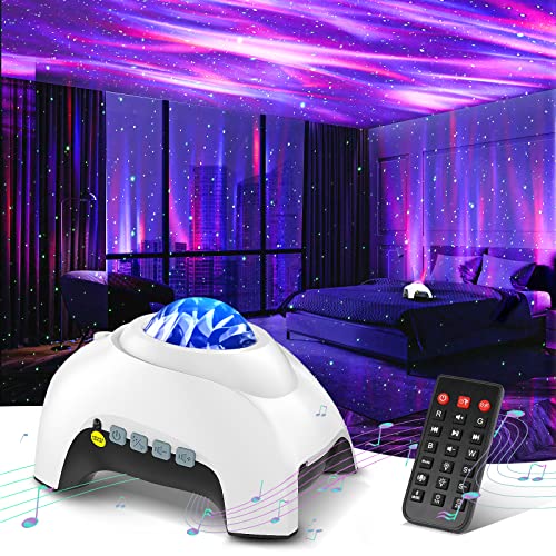 Aurora Projector with 33 Light Effects, LED Star Projector, Remote Control, Bluetooth Speaker W404