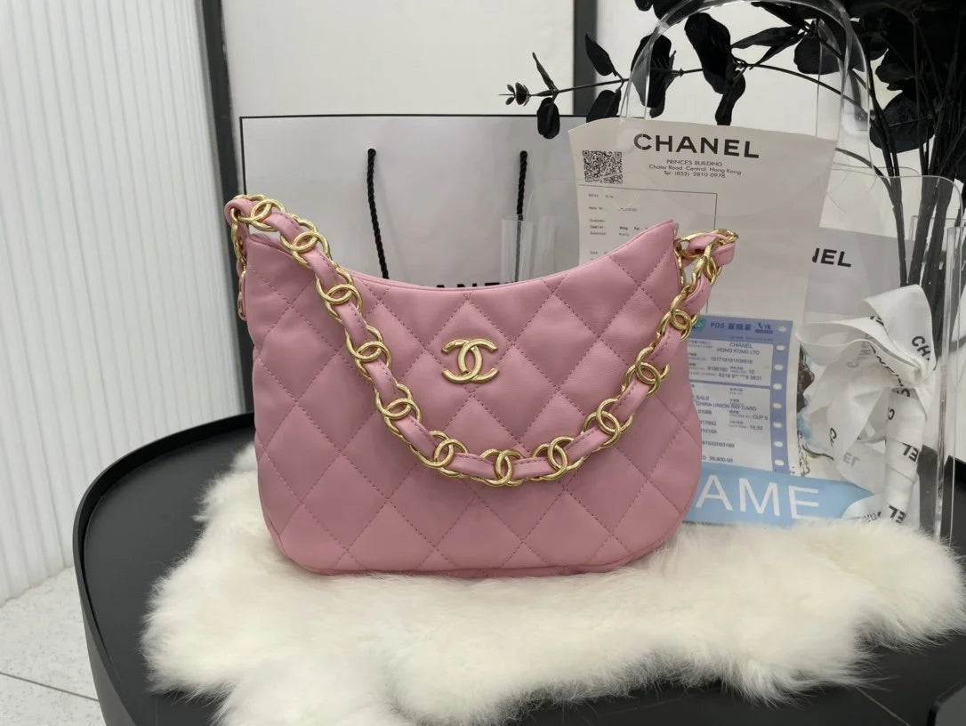 Pink Hobo Handbag L387