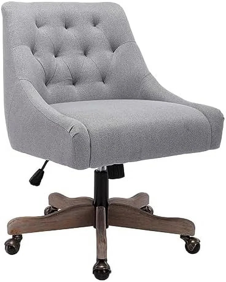 Blue Swivel Shell Chair with Wood Base and Wheels W5678
