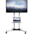 White Mobile TV Cart for 32" to 83" Flat Panel B566