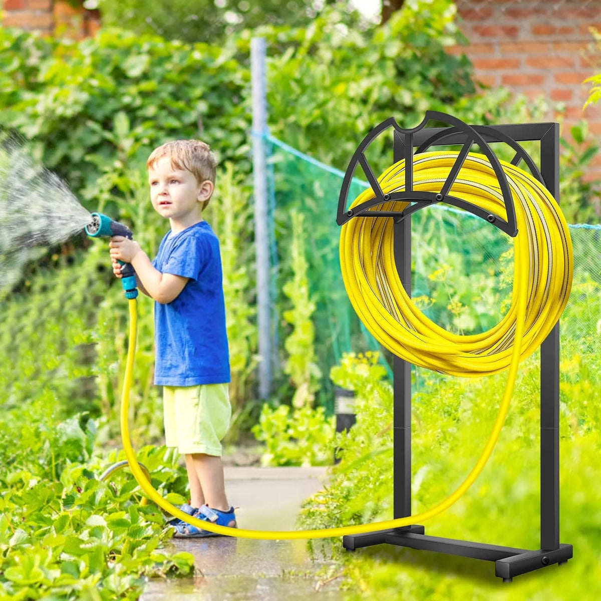 Freestanding Heavy Duty Black Hose Holder B360960