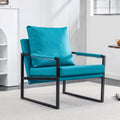 PU Leather Accent Arm Chair Mid Century Modern Upholstered Armchair Metal Frame Y544