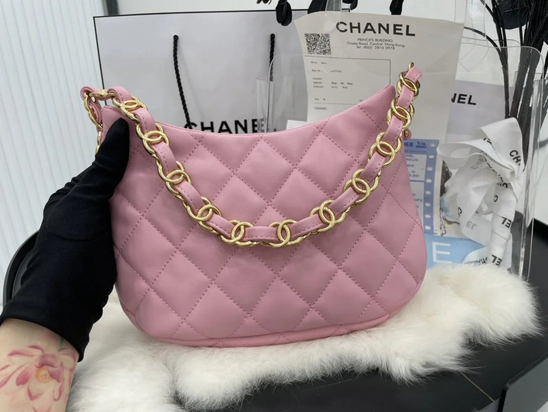 Pink Hobo Handbag L387