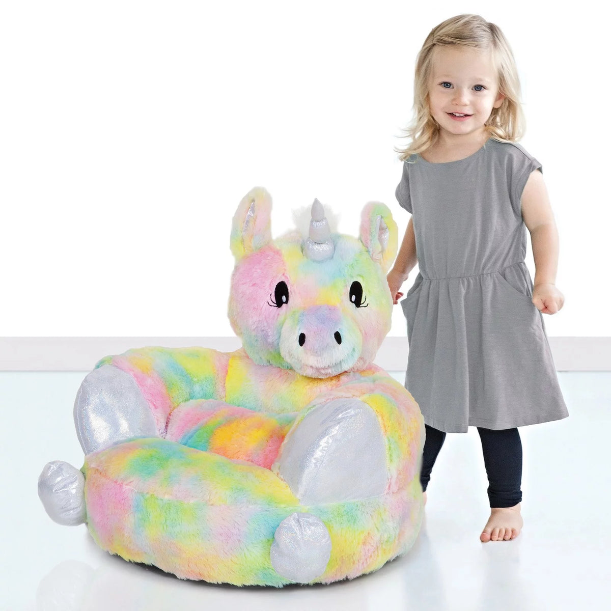 Plush Rainbow Unicorn Chair N3680
