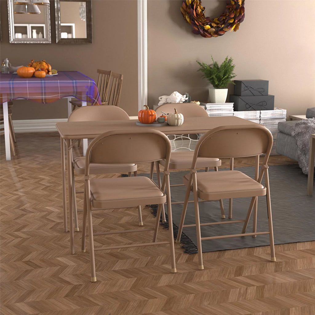 Vinyl Upholstered Steel Frame Folding Table G922