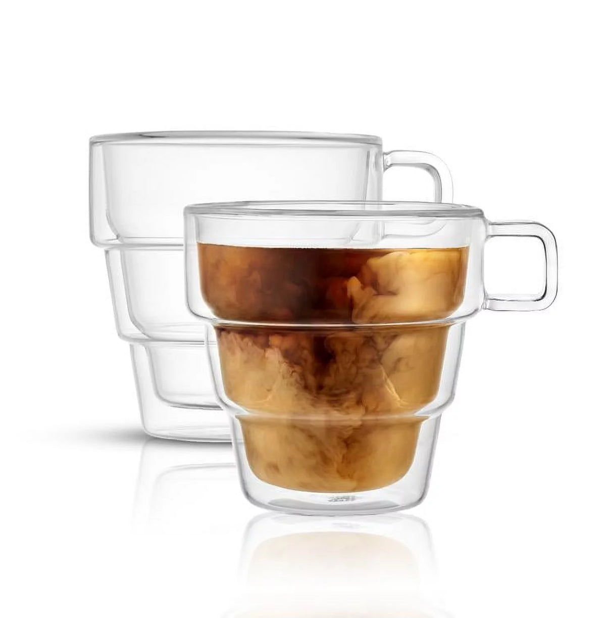 Double Wall Glass Coffee Mugs, 15.5 oz (Set of 2) L1729