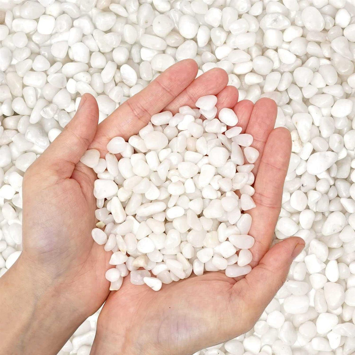 Natural Polished Decorative White Pebbles 3/8 Gravel Size Z1636