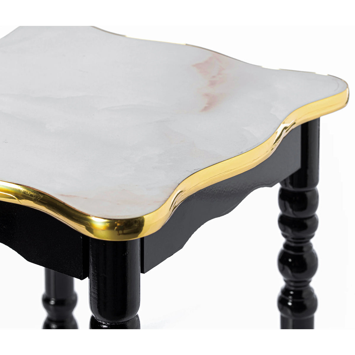Square Wooden Side Table with Storage Shelf, White J1201