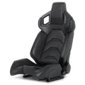 Black Ergonomic Racing Seat with Adjustable Slide J980946